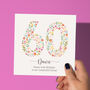 Floral Fun Personalised 60th Birthday Card, thumbnail 2 of 4