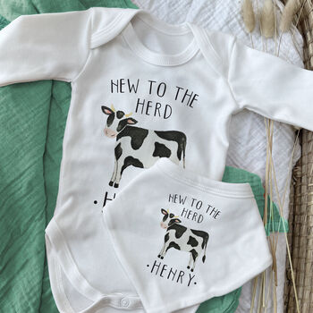 New To The Herd Cow Baby Outfit, 2 of 5