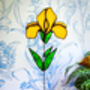 Yellow Iris Flower Stem Faux Glass Flowers, thumbnail 4 of 9