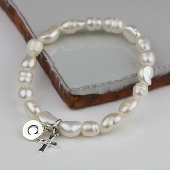 Personalised Children's Pearl Christening Bracelet, 2 of 4