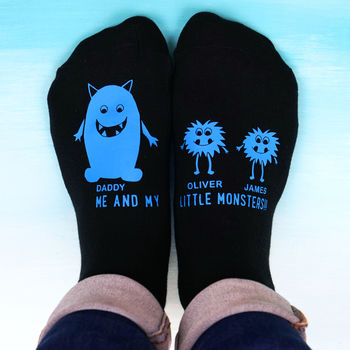 Personalised Little Monster Daddy Socks, 4 of 7
