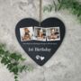 Personalised Pet Photo Slate Hanging Heart Decoration 15 X 16cm, thumbnail 1 of 8