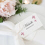 Wedding Place Card Tags Personalised Pink Flower Design, thumbnail 1 of 1