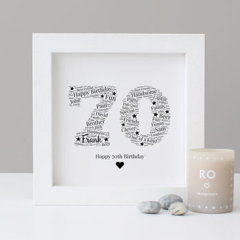 Personalised 70th Birthday Gift Print, 5 of 6
