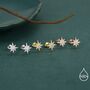 Sparkly Cz Starburst Stud Earrings In Sterling Silver, thumbnail 6 of 12