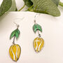 Yellow Flower Statement Drop Earrings For Her, thumbnail 6 of 11