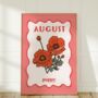 Birth Month Flower Print August Poppy, thumbnail 2 of 3