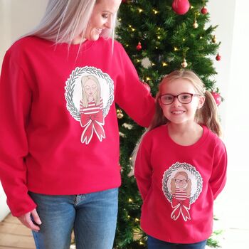 Personalised Wreath Family Christmas Jumper, 2 of 6