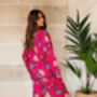 Indian Cotton Fuchsia Print Pyjama Set, thumbnail 4 of 5