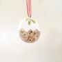 Ceramic Christmas Pudding Hanging Decoration, thumbnail 3 of 4