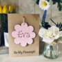 Personalised 'Be My Flowergirl' Wooden Flower Card, thumbnail 4 of 5