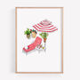 Sunlounger And Cocktail Art Print, thumbnail 1 of 2