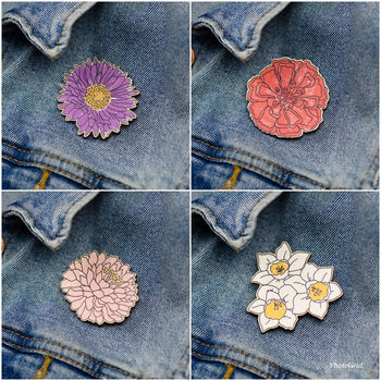 Wooden Birth Flower Brooches, 2 of 12