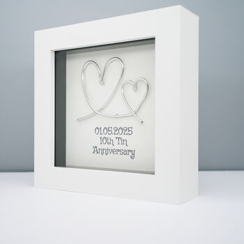 Personalised 10th Tin Aluminium Wedding Anniversary Frame Gift, 2 of 4