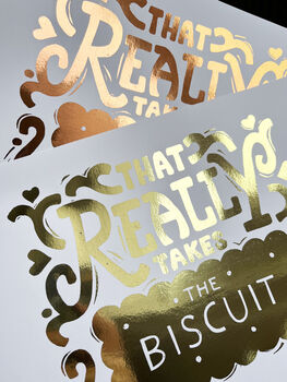 Foil Custard Cream Biscuit Print A5 Or A4 Print, 3 of 6