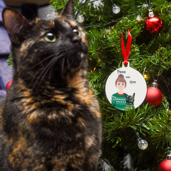 Personalised Cat Mum Christmas Jumper Decoration, 11 of 12
