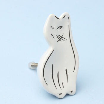 Cat, Dog And Sleeping Cat Ceramic Cupboard Knobs, 4 of 6