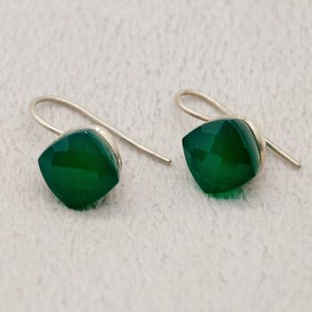 Green Onyx Sterling Silver Earrings, 2 of 8