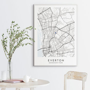 Everton Poster Goodison Park Football Stadium Map Print, 2 of 4