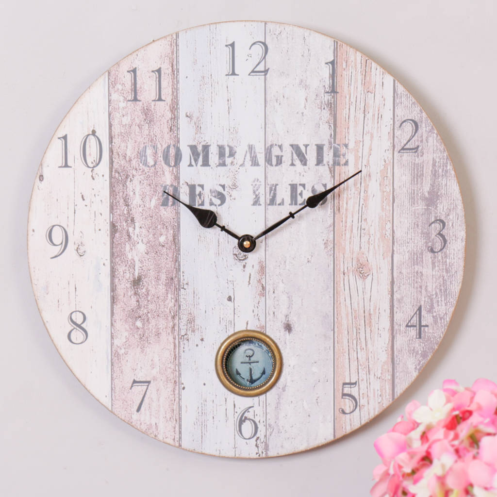 Nautical Washboard Anchor Wall Clock