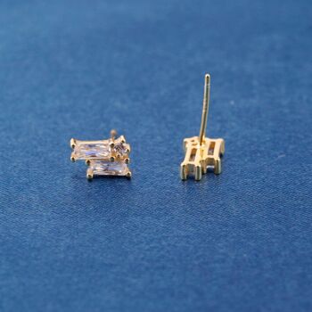 Cz Stone Stud Earrings, Gold Minimalistic Studs, Dainty Earrings, Sparkly Earrings, 4 of 7
