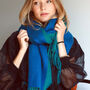 Reversible Colour Contrast Cashmere Blend Scarf, thumbnail 8 of 12