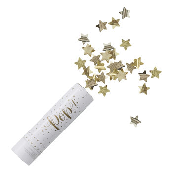 Gold Foiled Star Compressed Air Confetti Canon Shooter, 2 of 3