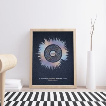 Personalised Sound Wave With Lyrics A3 Silver Print, 3 of 9