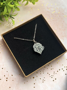 Plant Leaf Silver Plated Necklace Letterbox Gift Set, 8 of 12