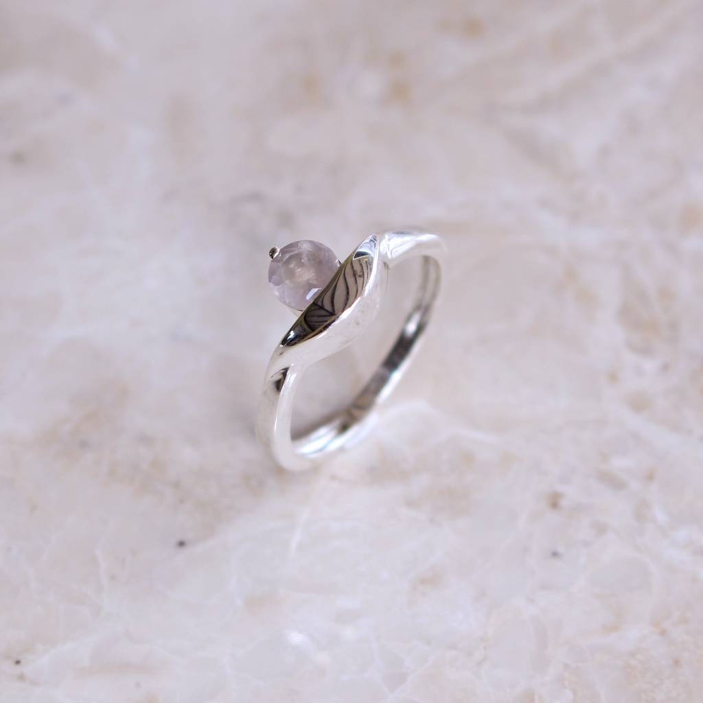 sterling silver ring with round moonstone by nikita by niki