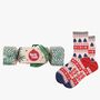 Fair Isle Bamboo Socks Women's Tree Decoration Hanging Cracker Gift, thumbnail 1 of 5