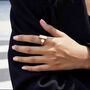 18k Gold Plated Open Double Crystal Ring, thumbnail 3 of 3