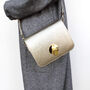 Gold Metallic Small Crossbody Leather Handbag, Shoulder Bag Satchel Style, thumbnail 1 of 11