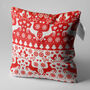 Xmas Pillow Cover With Red And White Christmas Deers, thumbnail 3 of 7