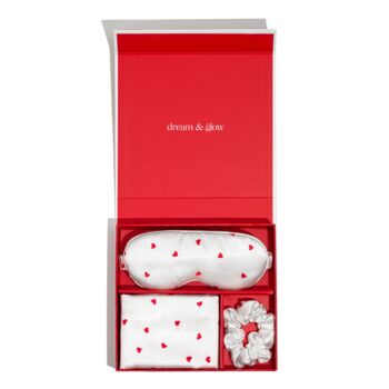 Silver Cloud Heart Print Satin Gift Set Silver Ions, 2 of 10