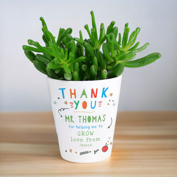 Thank You Teacher Ceramic Plant Pot, 3 of 6