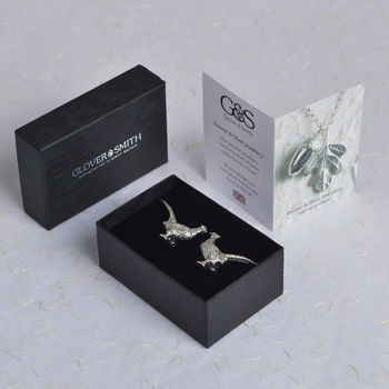 Pheasant Cufflinks, Pewter And Silver Gifts For Men, 4 of 7