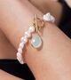 Clara Freshwater Pearl Bracelet With Aqua Chalcedony, thumbnail 1 of 3