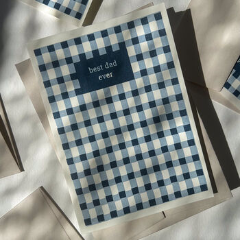 Gingham Blue Father's Day Card, 3 of 8