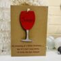 Personalised Red Wine Funny Card Tree Decoration, thumbnail 5 of 5