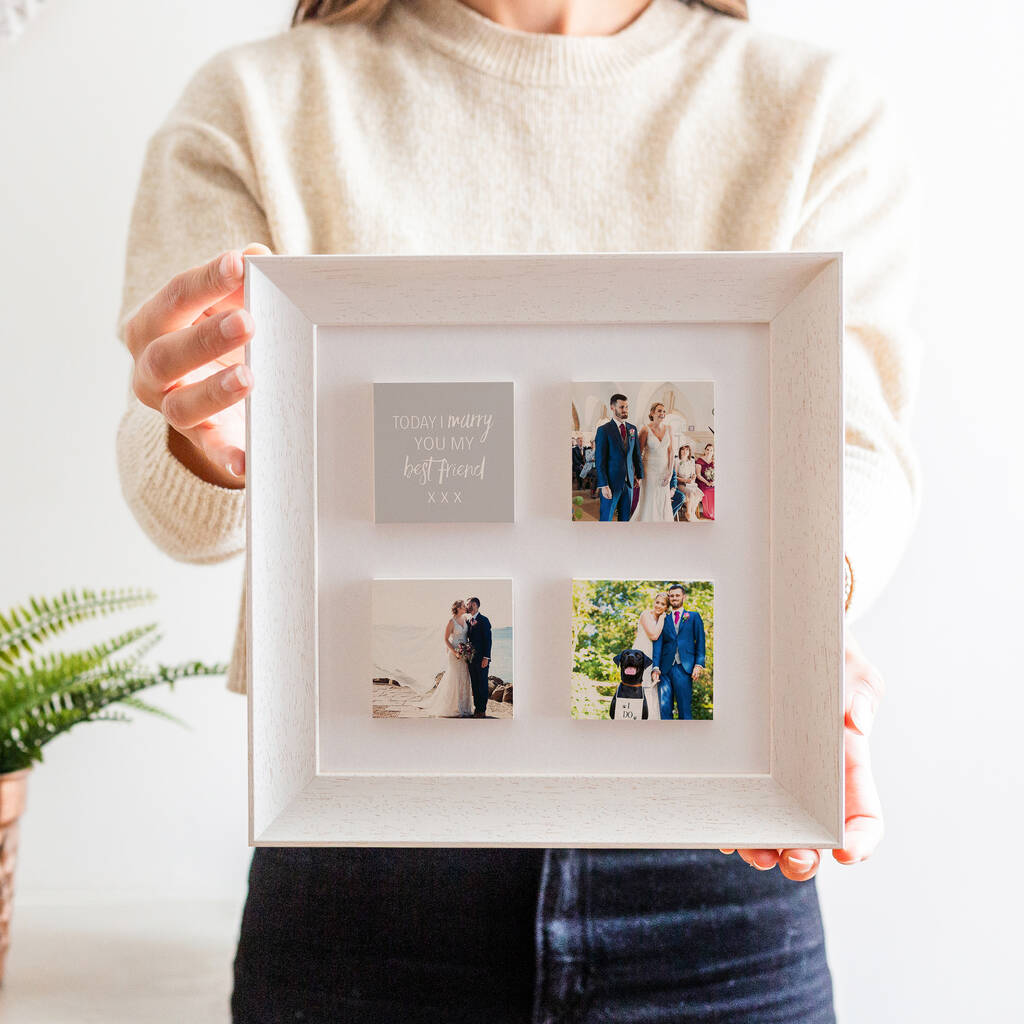 Personalised Wedding Ceramic Photo Tile Frame By Periwinkle and Clay ...