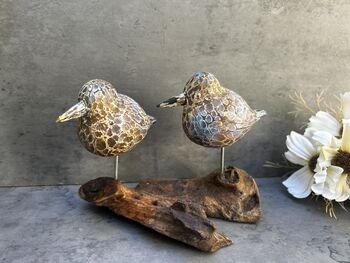Colourful Hand Carved Wooden Birds On Teak Root Stand, 8 of 12