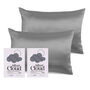 Silver Cloud Charcoal Satin Pillowcase Infused With Silver Ions Twinpack, thumbnail 1 of 7