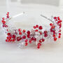 Vibrant Red Crystal Fascinator Headband, thumbnail 1 of 7