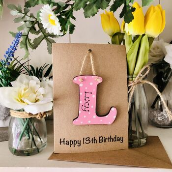 Personalised 13th Birthday Letter Wooden Keepsake Card, 3 of 6
