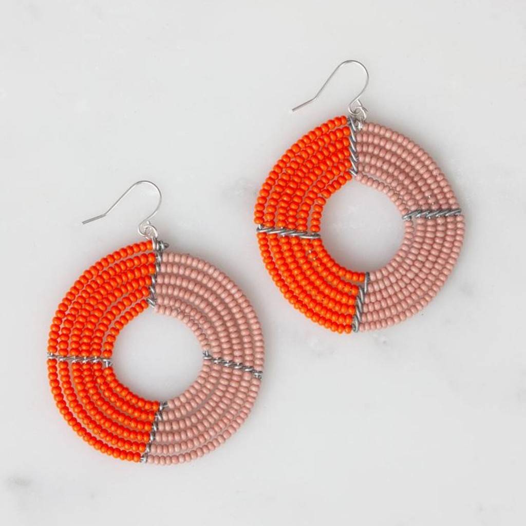 Ngare Beaded Earrings, Beadworks Kenya Jewellery By Bohemia