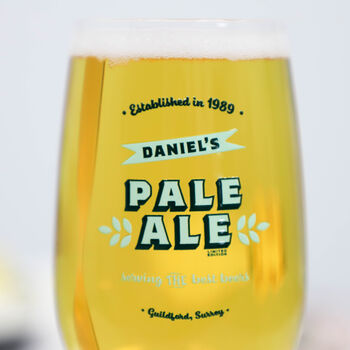 Personalised Pale Ale Stemmed Beer Glass, 2 of 7