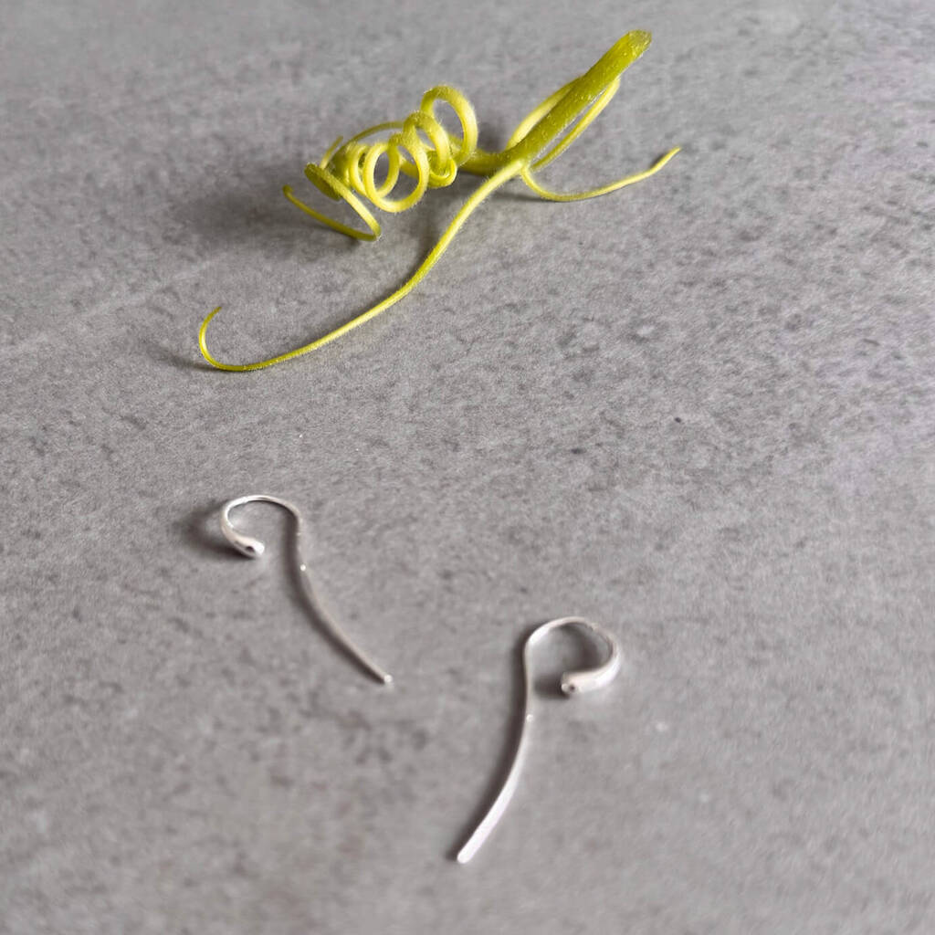 Flo Sculptural Drop Earrings – Modern Minimalist Sterling Silver, 1 of 10