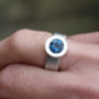 London Blue Topaz Silver Ring, thumbnail 3 of 4