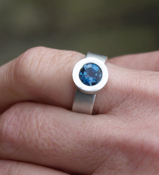 London Blue Topaz Silver Ring, 3 of 4